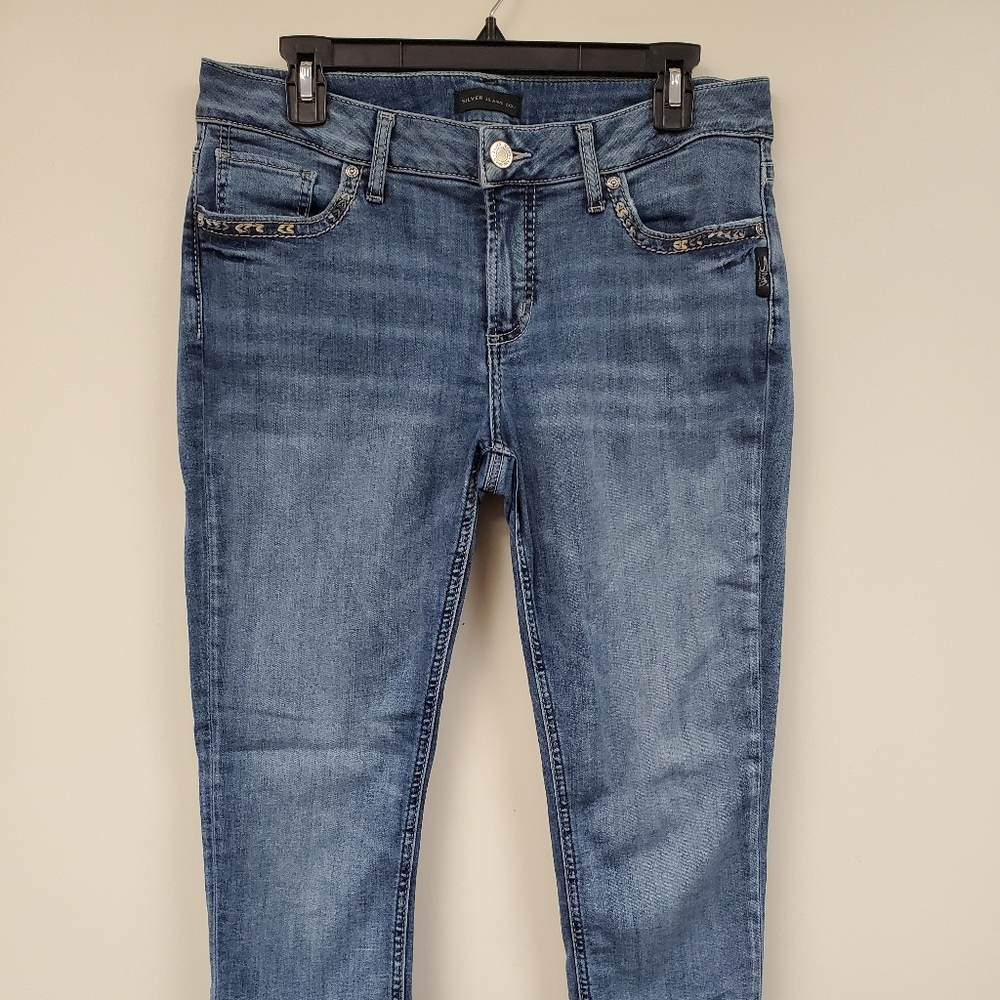 Silver Jeans Elyse Skinny 30 x 29 EUC Medium Wash